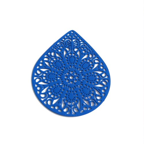 Estampe filigrane goutte bleue 49x39mm geble-35