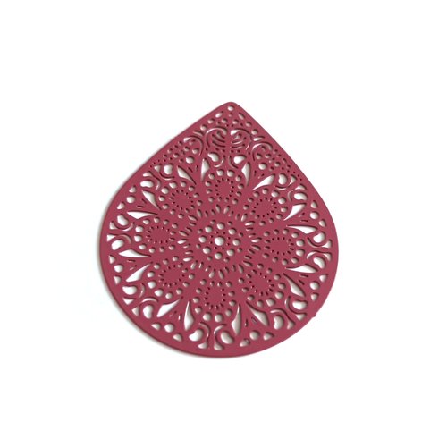 Estampe filigrane goutte prune 49x39mm gevi-2