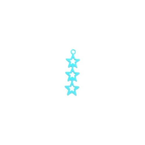 Estampe filigrane étoiles, turquoise 30x9mm tu3-2