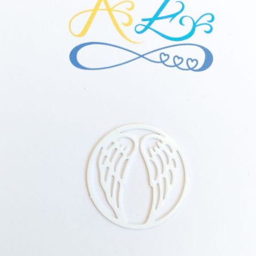 *estampe ailes d'ange blanche 25mm blc8-3*