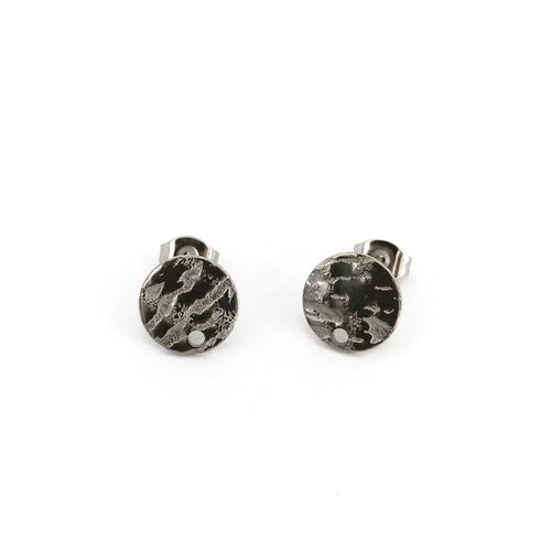 Clous d'oreilles ronds argentés en acier inoxydable 10mm sbopu-36