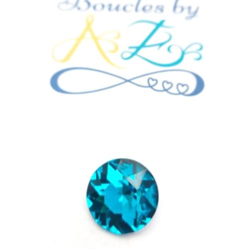 *cabochon strass turquoise 14mm str5-4*