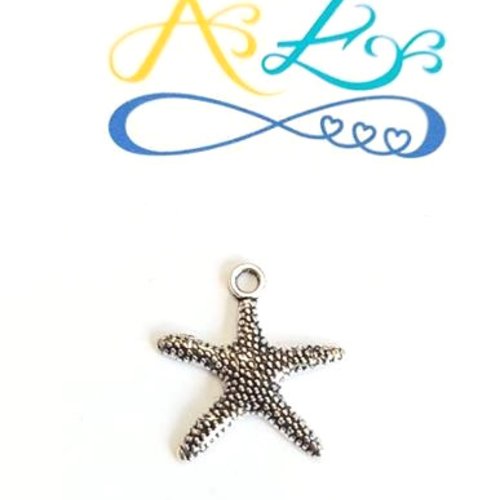 *breloque étoile de mer argentée 19x19mm* ar6-2.