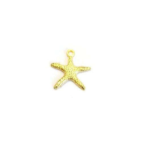Lot breloque étoile de mer dorée 19x19mm x10 lotdo1-8