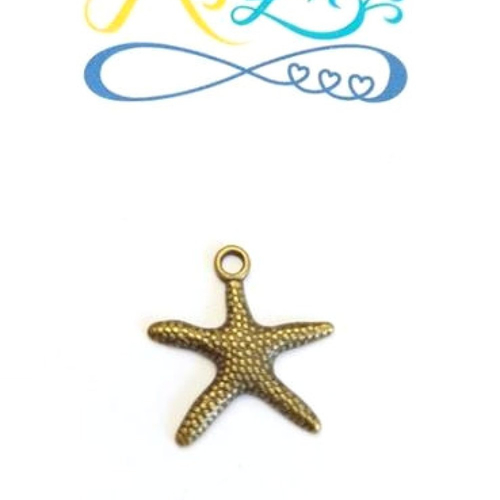 *breloque étoile de mer bronze 19x19mm* br1-4.