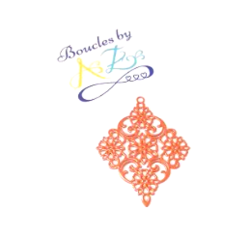 *estampe losange orange 40x30mm or8-3.*