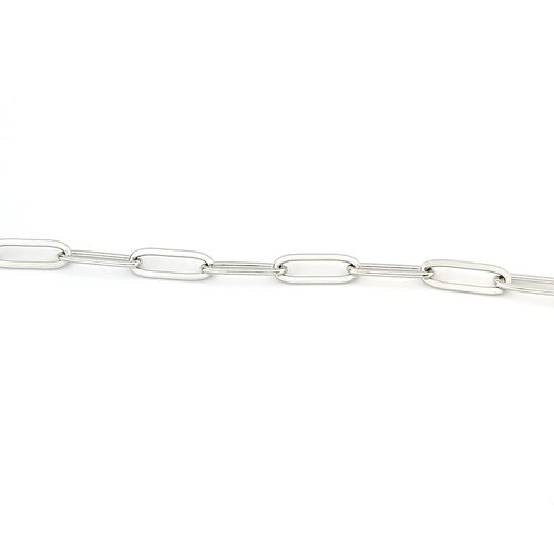Chaîne maille trombone acier inox argenté 10x3 mm x50 cm cha-9
