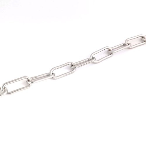Chaîne maille trombone acier inox argenté 17x7 mm x50 cm cha-10