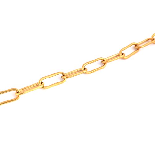 Chaîne maille trombone acier inoxydable doré 17x7 mm x50 cm cha-12