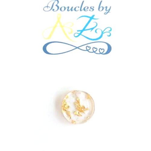 *pendentif rond acétate, feuille d'or 13mm do45-2*