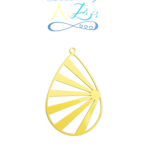 *estampe goutte jaune 48x30mm geja-72*
