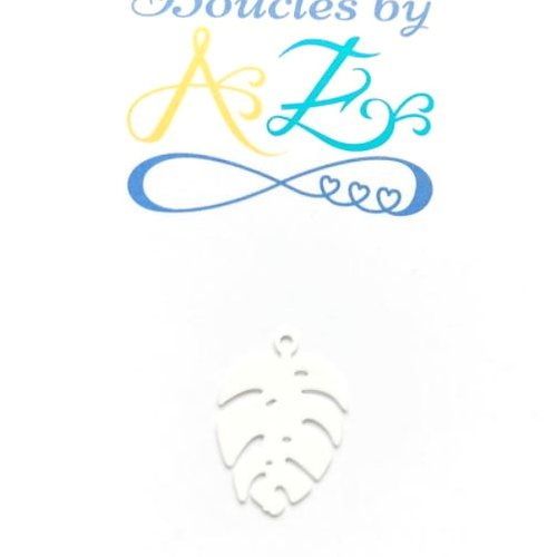 *lot estampe feuille blanche 20x15mm x10 lotblc20-10.*