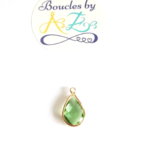 *pendentif goutte à facettes verte 18mm do27-1.*