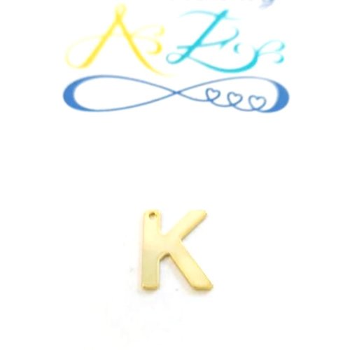 *pendentif lettre k en acier inox doré init2-k*
