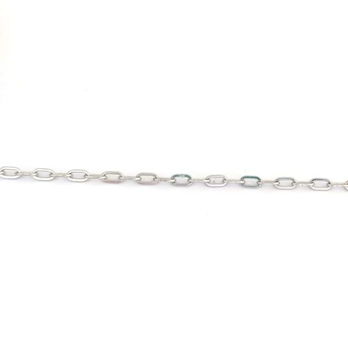 Chaîne maille ovale acier inox argenté 4x2 mm cha-22