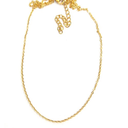 Collier maille forçat acier inoxydable doré 40cm sbr-70