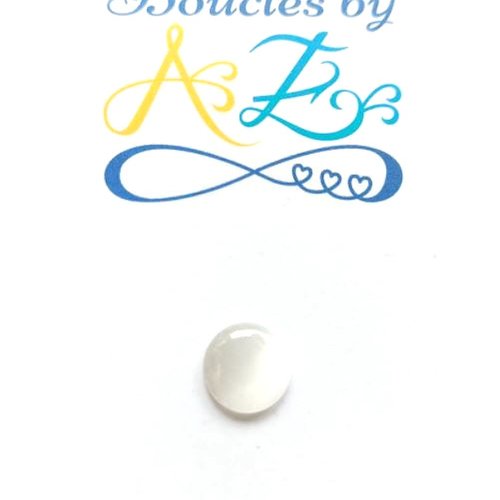 *cabochon oeil de chat blanc 10mm cav10-69*