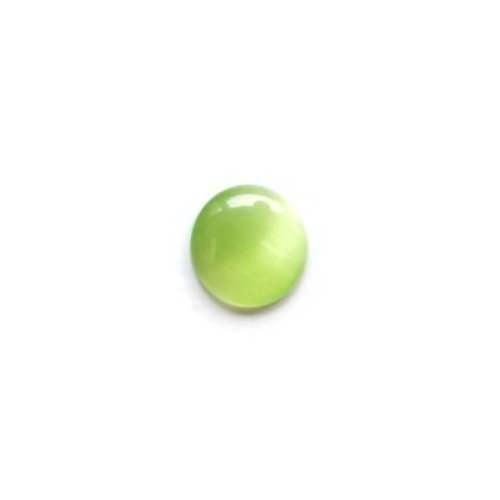 Cabochon oeil de chat vert en verre 12mm x1 ou x10 cav12-33