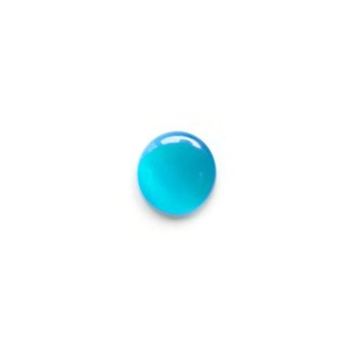 Cabochon oeil de chat turquoise en verre 12mm x1 ou x10 cav12-37