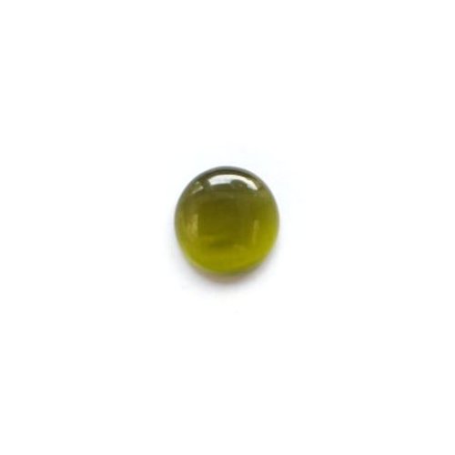 Cabochon oeil de chat kaki en verre 12mm x1 ou x10 cav12-42