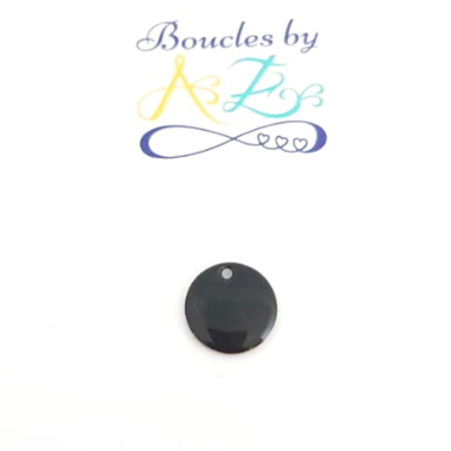 *sequin émaillé rond noir 13mm no17-2.*