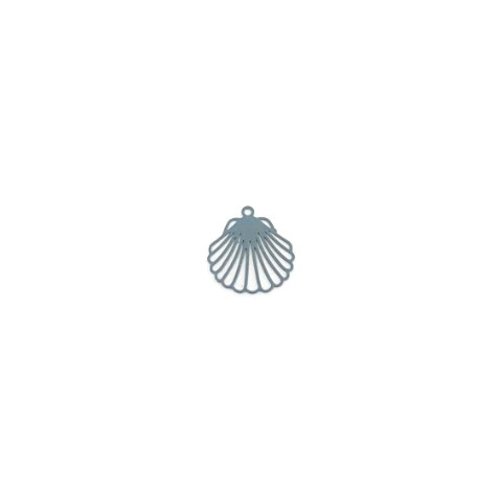 Breloque filigrane coquillage gris 16x15mm gr11-4