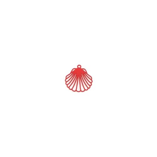 Breloque filigrane coquillage rouge 16x15mm rou16-2
