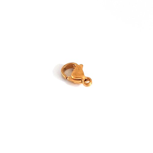 Fermoir mousqueton doré acier inoxydable 12x7mm apf-14