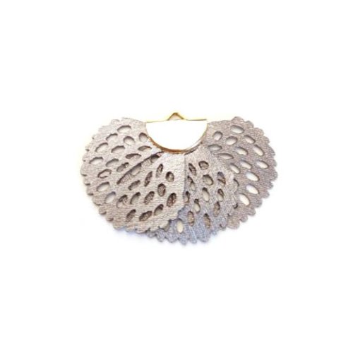 Breloque pompon éventail gris 25x38mm x1 ou x10 gegr-5