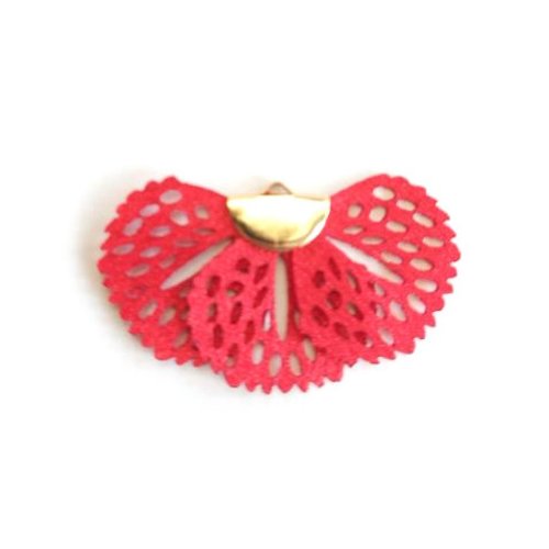 Breloque pompon éventail rouge 25x38mm x1 ou x10 gerou-56