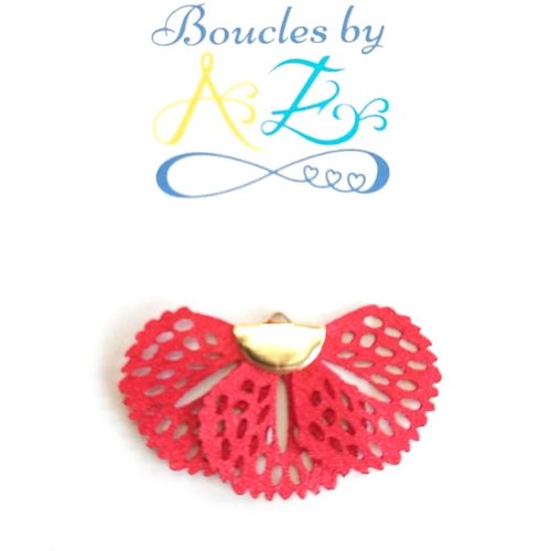 *breloque pompon éventail rouge 25x38mm gerou-56.*