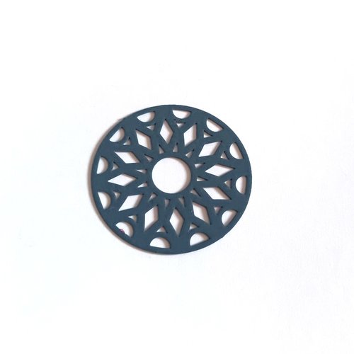 Estampe filigrane rond géométrique gris en métal 33mm x1 ou x10 gegr-12