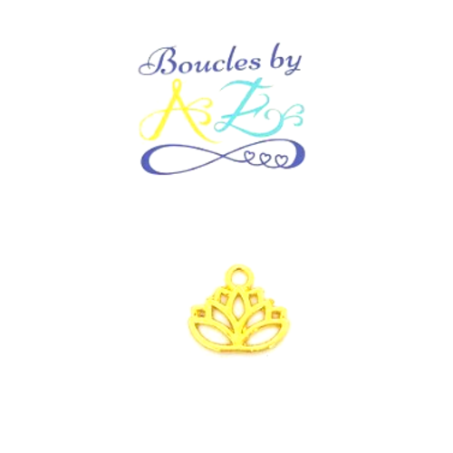 *breloque fleur de lotus dorée 15x17mm do17-6.*