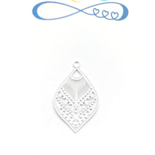 *estampe goutte blanche 20x12mm blc10-3*