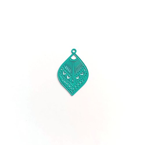 Estampe goutte vert/turquoise 20x12mm tu14-6