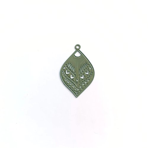 Estampe goutte vert kaki 20x12mm ve11-9
