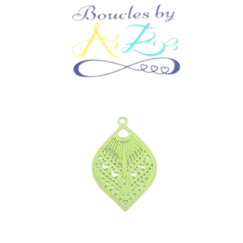 *estampe goutte verte 20x12mm ve20-5.*