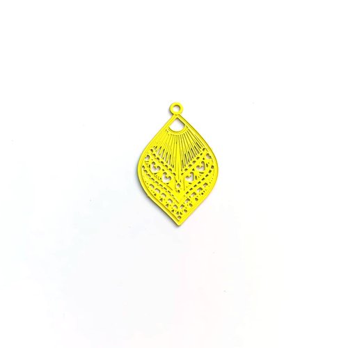 Lot estampe goutte jaune 20x12mm x10 lotja13-8