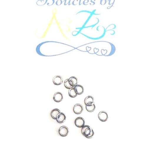 *anneaux de jonction gun métal 4x0,7mm x100 dest067*