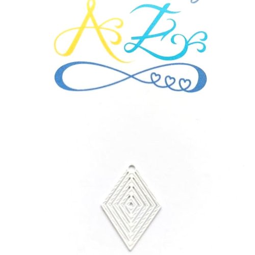 *estampe losange blanc 20x15mm blc11-8.*