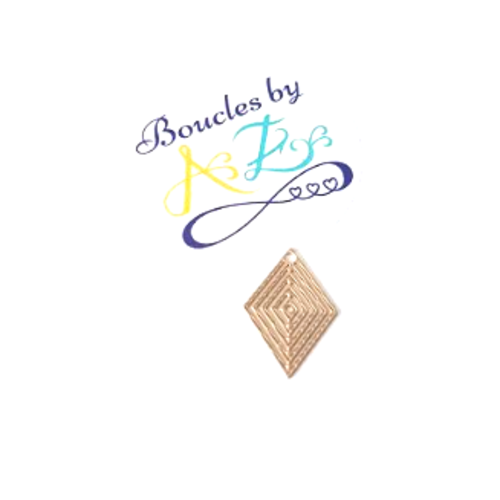*estampe losange beige 20x15mm blc11-9.*