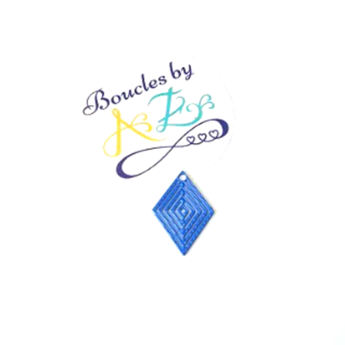 *estampe losange bleu 20x15mm ble18-7.*