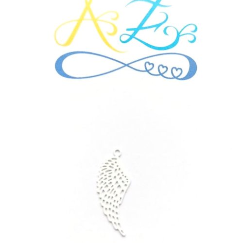 *lot estampe aile d'ange blanche 22x9mm x10 lotblc12-9.*