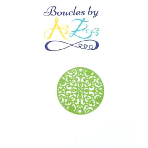 *lot estampe rosace (connecteur) verte 25mm x10 lotve13-3.*