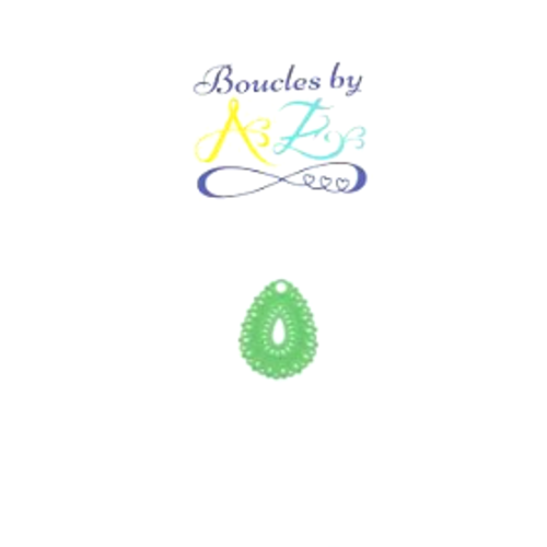 *estampe goutte verte 17x12mm ve14-1.*