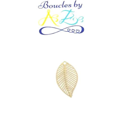 *estampe feuille beige 22x13mm blc15-7.*