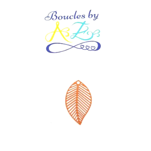 *estampe feuille orange 22x13mm or9-9.*
