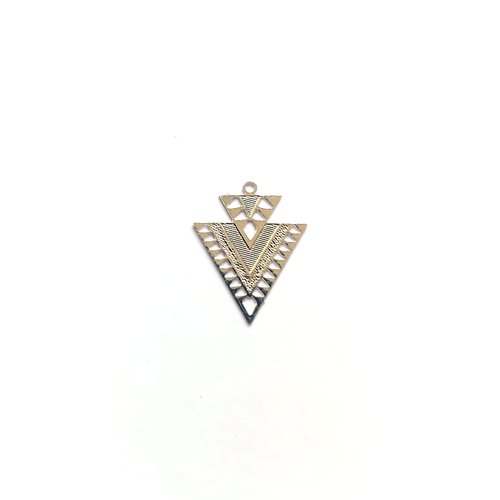Breloque filigrane triangle argenté 20x17mm ar52-2