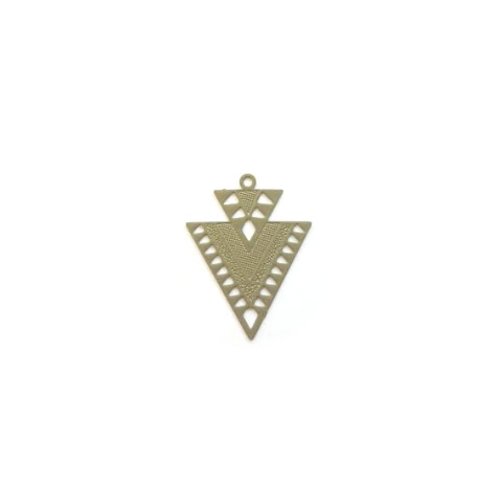 Breloque filigrane triangle kaki 20x17mm ve22-9
