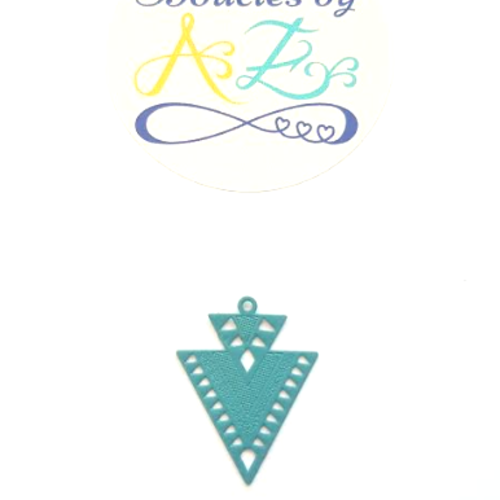 *estampe double triangle turquoise 20x17mm ve22-10.*